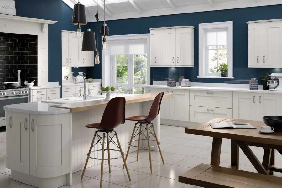 Cartmel / Buckingham — shaker kitchen in white